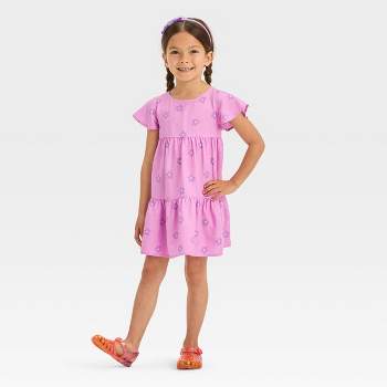 Toddler Girls' Floral Dress - Cat & Jack™ Lavender
