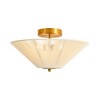 Rennnsan Melan 15" 2-Light Gold Modern Rustic Ivory Rope Cone Semi-Flush Mount Ceiling Light - 3 of 4