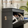 Okak Shoe Cabinet, Shoe Storage with 2 Flip Drawers and Adjustable Shelves for 10 Pairs of Shoes, Shoe Organizer for Entryway, Hallway - 4 of 4