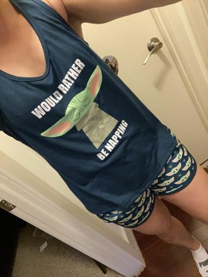 Star Wars Women's The Mandalorian Baby Yoda Racerback Tank Shorts Pajama  Set 3x Blue : Target