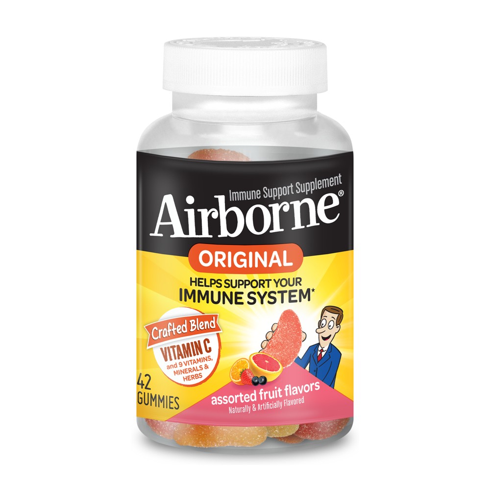 Photos - Vitamins & Minerals Airborne Original Immune Support Gummies - Assorted Fruit Flavors - 42ct