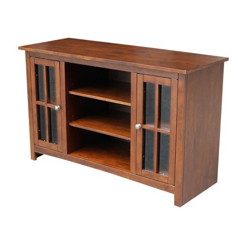 Entertainment Tv Stand With 2 Doors Brown 48 International
