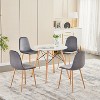 FurnitureR Dining Chairs Set of 4, Velvet Dining Room Seating, Armless Kitchen Chairs, Side Chair Mid-back for Living Room Bedroom Home Office, Grey - 3 of 4