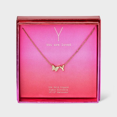 14K Gold Padlock Initial Necklace 14K Rose Gold / 19 Inches