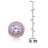 Guili Round Stud Earrings in Sterling Silver with CZ and Morganite Stones, in Silver or Rose Gold – Subtle Glam for Everyday Elegance - 2 of 3