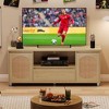 Whizmax Rattan TV Stand for 70 Inch TV, Boho TV Entertainment Center, Wooden TV Console with Drawer and 2 Cabinets for Living Room, Bedroom, Natural - 3 of 4