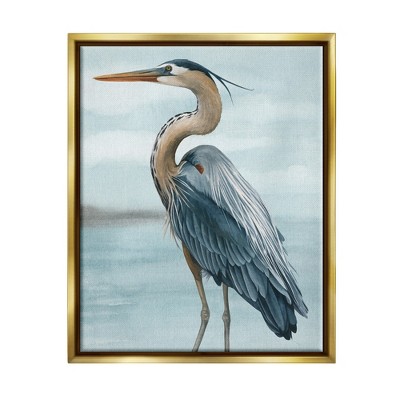 Stupell Industries Heron Bird on BeachFloater Canvas Wall Art