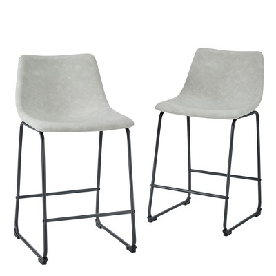 NicBex Dining Chairs Set of 2 Faux Leather Barstools Chairs for Dining Table with Metal Legs Suitable for Kitchen, Home Bar