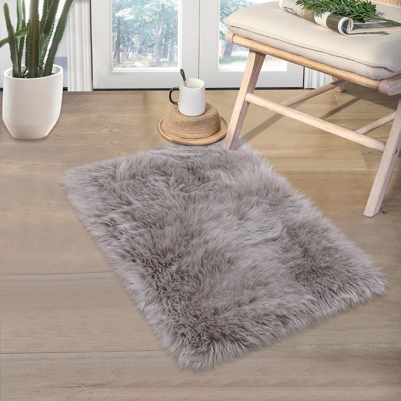 Soft Decorative Plush Shag Furry Floormat, 1 of 6