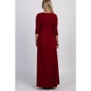 PinkBlush Burgundy Draped 3/4 Sleeve Maternity Maxi Dress - 4 of 4