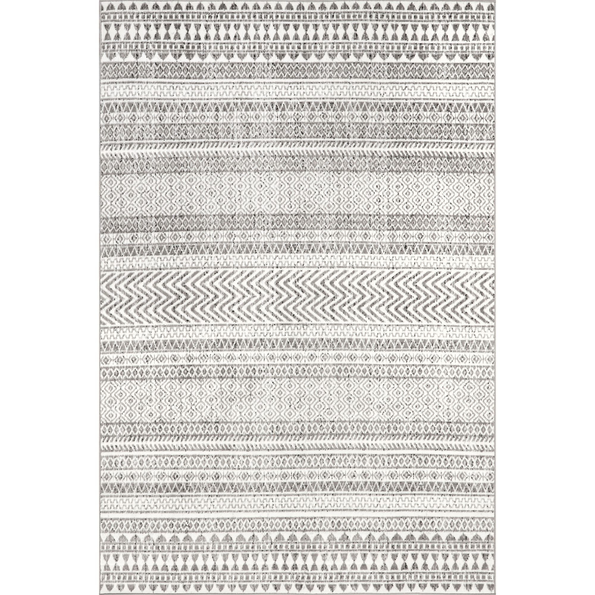 Nuloom Catherina Trellis 7x9 Indoor Area Rug for Living Room Bedroom Dining Room Kitchen, Grey/Ivory