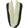 Wrapables Solid Color Warm Winter Knit Infinity Scarf, Off White/Dark Brown - image 3 of 4