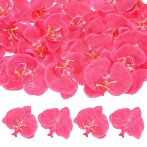 Unique Bargains Silk Plastic Durable Handcrafted Artificial Orchid Flower Heads 20 Pcs - 1 of 4