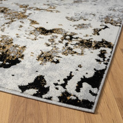 Anthracite Abstract Synthetic 8' x 10' Stain-Resistant Area Rug