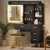 Vanity Desk, Makeup Vanity Desk with Mirror and Lights, Power Outlets, Vanity Table with Cushioned Chair - 3 of 4