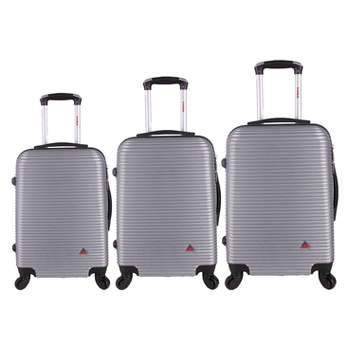 InUSA Royal 3pc Lightweight Hardside Checked Spinner Luggage Set