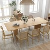 PexFix 79" x 33.5" Solid Wood Farmhouse Dining Table with V-Shaped Legs and Square Wood Top for Modern Dining Rooms & Family Gatherings Natural - 3 of 4