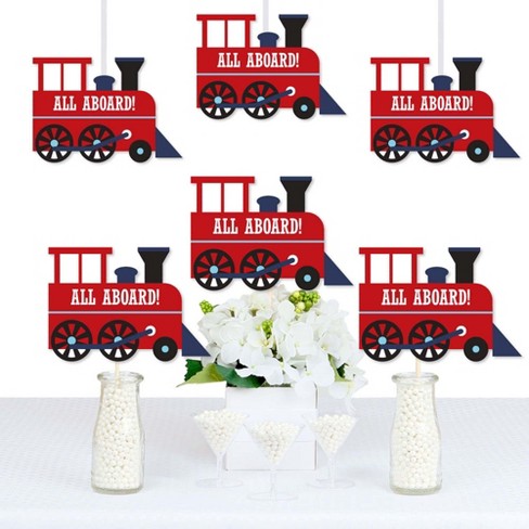 Big Dot of Happiness Railroad Party Crossing - Train Decorations DIY Steam Train Birthday Party or Baby Shower Essentials - Set of 20 - image 1 of 4