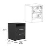 FONTOI 20"H Nightstand with Two Drawers&Handles, End Table with Spacious Storage Space for Bedroom, Black, 15.7"*19.9"*14.7" - 3 of 4