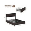 Bed Frame With Headboard, Industrial Platform Bed Frame with 4 Storage Drawers and Charge Station, Strong Metal Slats Support. - 2 of 4