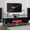 Acekool 70" Fireplace TV Stand with 36" Electric Fireplace, 2-Tier Entertainment Center with Storage Cabinets and LED Flame Colors, Black - 2 of 4