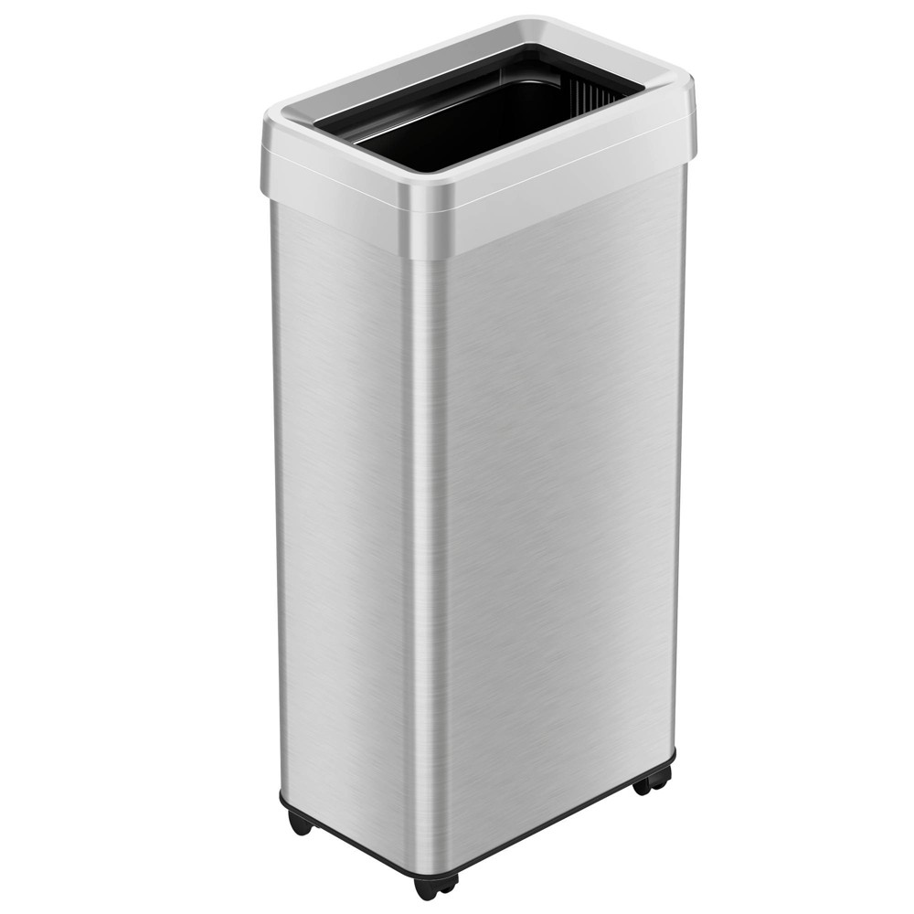 iTouchless 21gal Rectangular Trash Can with Wheels and Dual Odor Filters