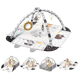 BabyBond Baby Gym Play Mat, 8 in 1 Tummy Time Mat with 5 Toys, Washable Baby Activity Play Mat for Visual, Hearing, Sensory, Motor Development - 1 of 4
