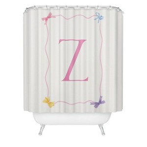 Deny Designs April Lane Art Simple Bow Monogram Shower Curtain - 1 of 3