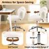 Rbied Armless Desk Chair Teddy Fabric Makeup Vanity Chair with Wheels & Adjustable Height, Cute Accent Chair for Bedroom Living Room Office - 4 of 4