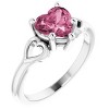 Pompeii3 7mm Pink Topaz Women's Heart Ring in 14k Gold 5.5mm Tall - 2 of 4
