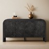 Luxury Multi-Functional MDF Sideboard– Handwoven Wood Slat Doors, Tiered Stepped Design & Premium Solid Wood Veneer - Leovsnove - 2 of 4