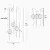 LNC Cenlindes 5-Lights 14" Modern Luxury Cluster Integrated LED Crystal Chandelier,Brass - 3 of 4