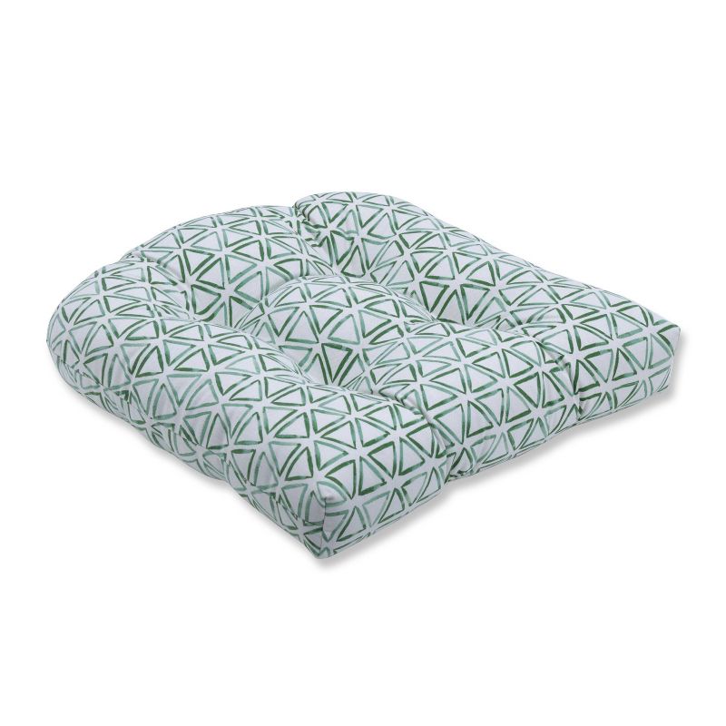 Painted Triangles Verte Wicker Seat Cushion - Pillow Perfect, 1 of 5