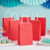 Blue Panda 25-Pack Red Gift Bags with Handles - Small Paper Treat Bags for Birthday, Wedding, Retail (5.3x3.2x9 In) - 2 of 4