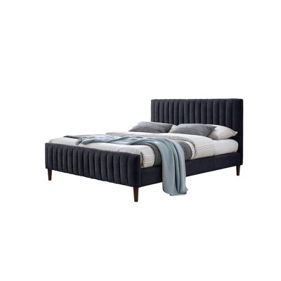 Omax Decor,Spencer Wood/Fabric Upholstered Queen Platform Bed