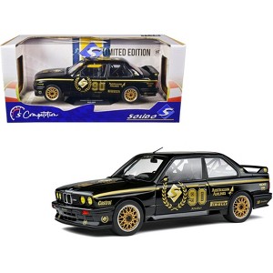 1990 BMW E30 M3 Black "Solido 90th Anniversary" Livery Limited Edition "Competition" Series 1/18 Diecast Model Car by Solido - 1 of 4