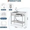 39.4"x19.7"x38.6" Stainless Steel Utility Sink, Freestanding Single Bowl with Drawer, Pull-Out Hot & Cold Faucet - 2 of 4