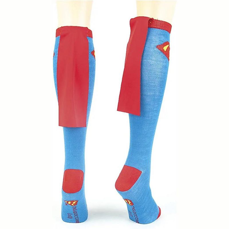 Superman Logo Juniors blue Knee High Cape Socks for Women, 2 of 3