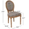 Linen Upholstered Dining Chairs Set of 2, French Country Round Back Side Chairs with Solid Wood Legs – Cuddlewood - 4 of 4