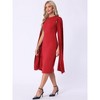 INSPIRE CHIC Women's Pleated Cloak Long Sleeve Cape Pencil Cocktail Evening Dress - 4 of 4