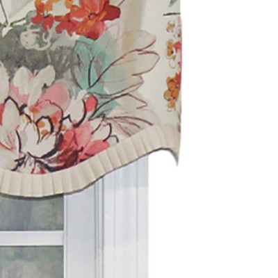 Floral Multicolor Cotton Ruffled Rod Pocket Window Valance