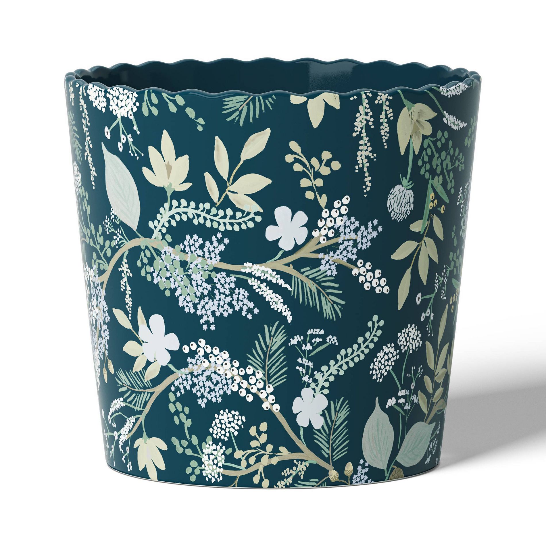 Rifle Paper Co. x Target Indoor Planter Juniper Forest: Ceramic Planter Pot, Large, Glazed, Round, Single Drainage Hole