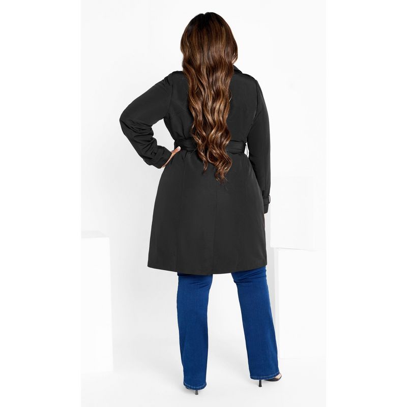 Women's Plus Size Classic Corset Trench - black | CITY CHIC, 3 of 9