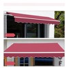VisioGear Retractable Awning, 10'*8' Patio Awnings with Manual Crank Handle for Deck, Yard, Red, 116.25"*96.5"*59" - 4 of 4