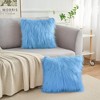 Unique Bargains Plush Decorative Solid Throw Modern Bedroom Pillow Covers 2 Pcs - 2 of 4