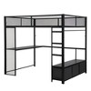 YOOCOZZ Full Size Metal Gaming Loft Bed with LED, Desk, Open Wardrobe and 3 Linen Storage Drawers - 2 of 4