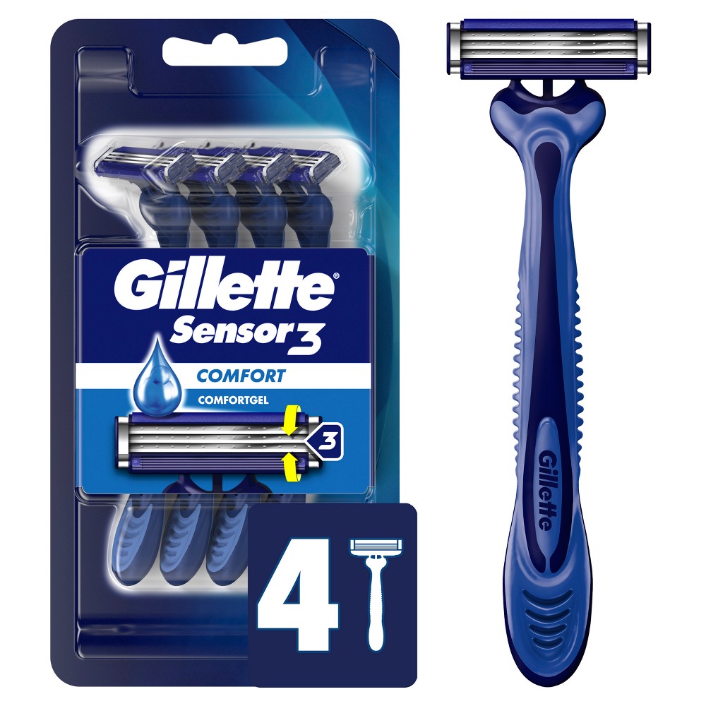 Photos - Shaver Gillette Sensor3 Comfort Men's Disposable Razors - 4ct 