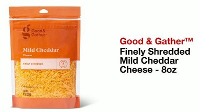 Play Finely Shredded Mild Cheddar Cheese - 8oz - Good & Gather™, 3 of 4, play video