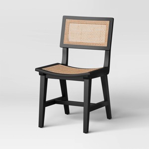 Tormod Backed Cane Dining Chair Black/Natural Cane - Threshold™ - 1 of 4