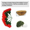 Artificial Geraniums Flowers with Brown Basket Set of 2, Artificial Hanging Flowers Plant, 12 Pcs Outdoor Flowers - 3 of 4